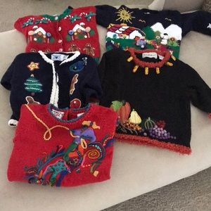 Little girls designer holiday sweaters!